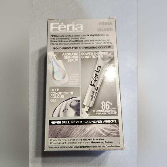 Loreal Feria Multi Faceted Shimmering Hair Colour in Smokey Silver-New In Box - Picture 7 of 7